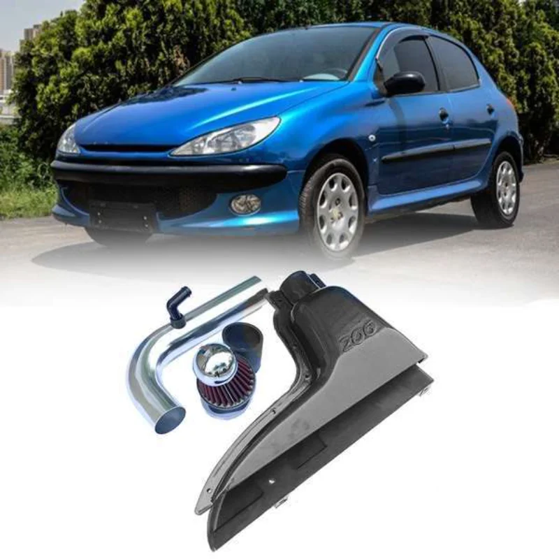 Car High Flow Air Inlet Systems Intake Box Air Filter for Peugeot 206 1.6L 98-06 VTS Fiber Style Car Parts