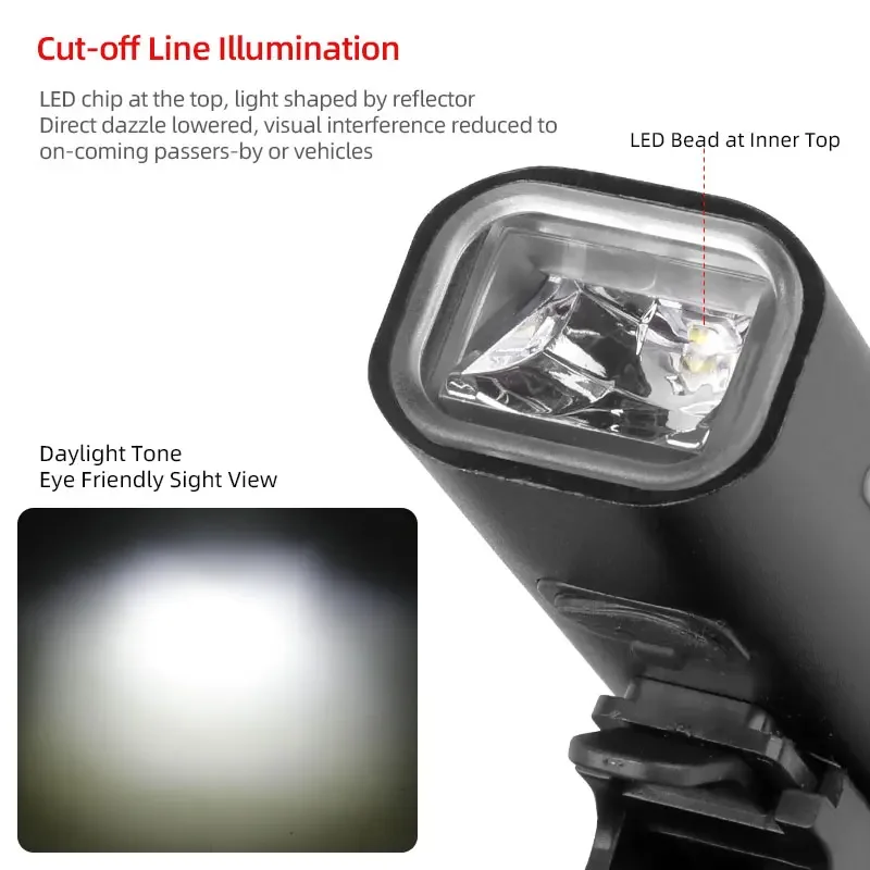 Deemount Bicycle Headlight 400Lumen 2000mAH LED Lantern Front Lighting Aluminum Torch Handlebar Fork Stem Helmet Lamp BCL-317