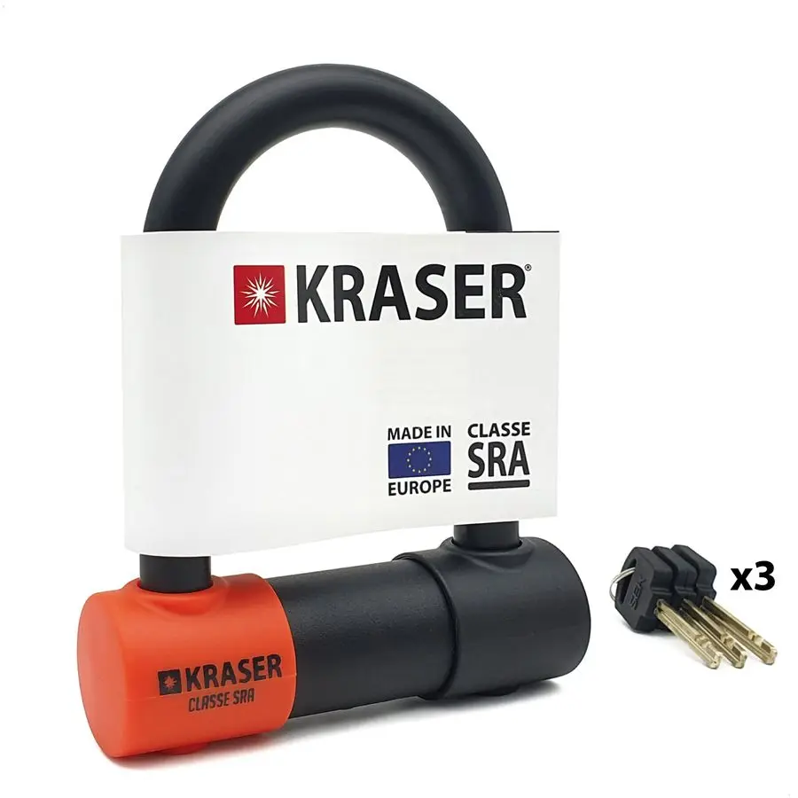 

KR85S Robust U Lock, SRA Approved, High Security Tested, 85X120mm 3.34x4.72in 18mm 0.7in Double Locking Shackle, AntiPick Lock,