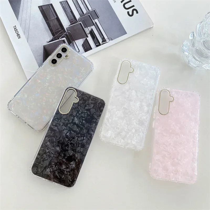 Glitter Marble Hard PC Phone Case For Samsung Galaxy A15 A55 A35 A54 A53 A52 A14 A34 A24 S24 S23 FE S22 Ultra Plus Back Cover