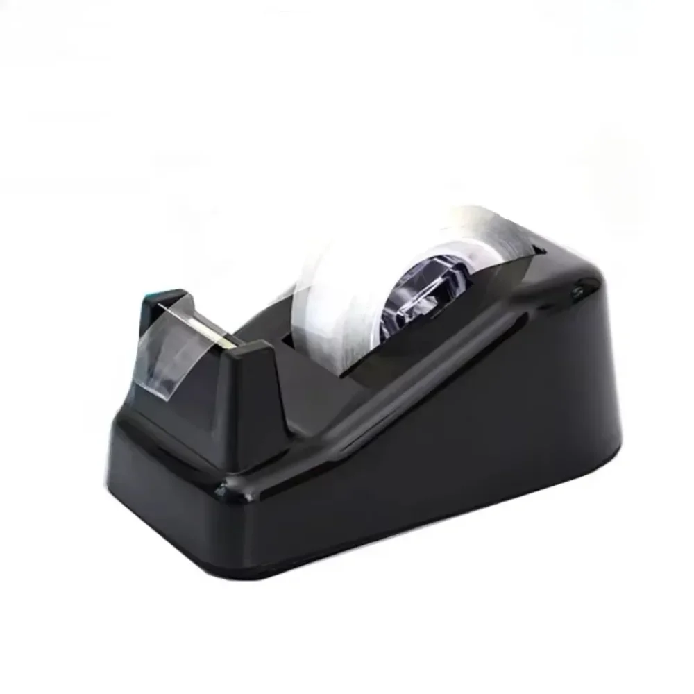 Black Tape Dispenser Portable Stationery Adhesive Tape Cutter Sealing Tape Table Base Dispenser Packaging Tools Office Supplies