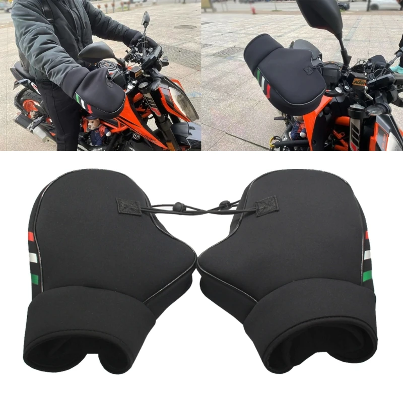 Bike Handlebar Mitts Winter Cold Weather Mittens Gloves Rainproof Unisex Bicylce Hands Warmer Cover for Mountain Cycling