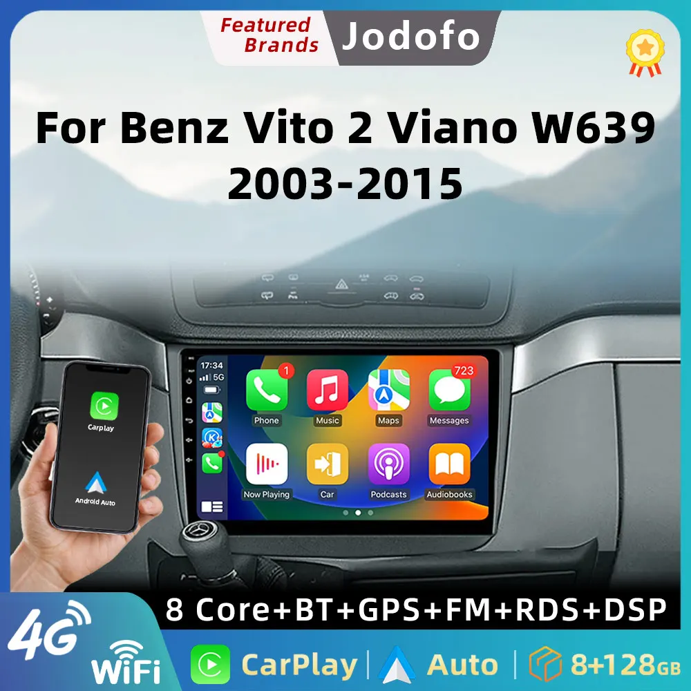 

Android 13 For Benz Vito 2 W639 Viano 2003-2015 Car AutoRadio Stereo Navigation GPS Multimedia Wireless Carplay Auto 4G WIFI