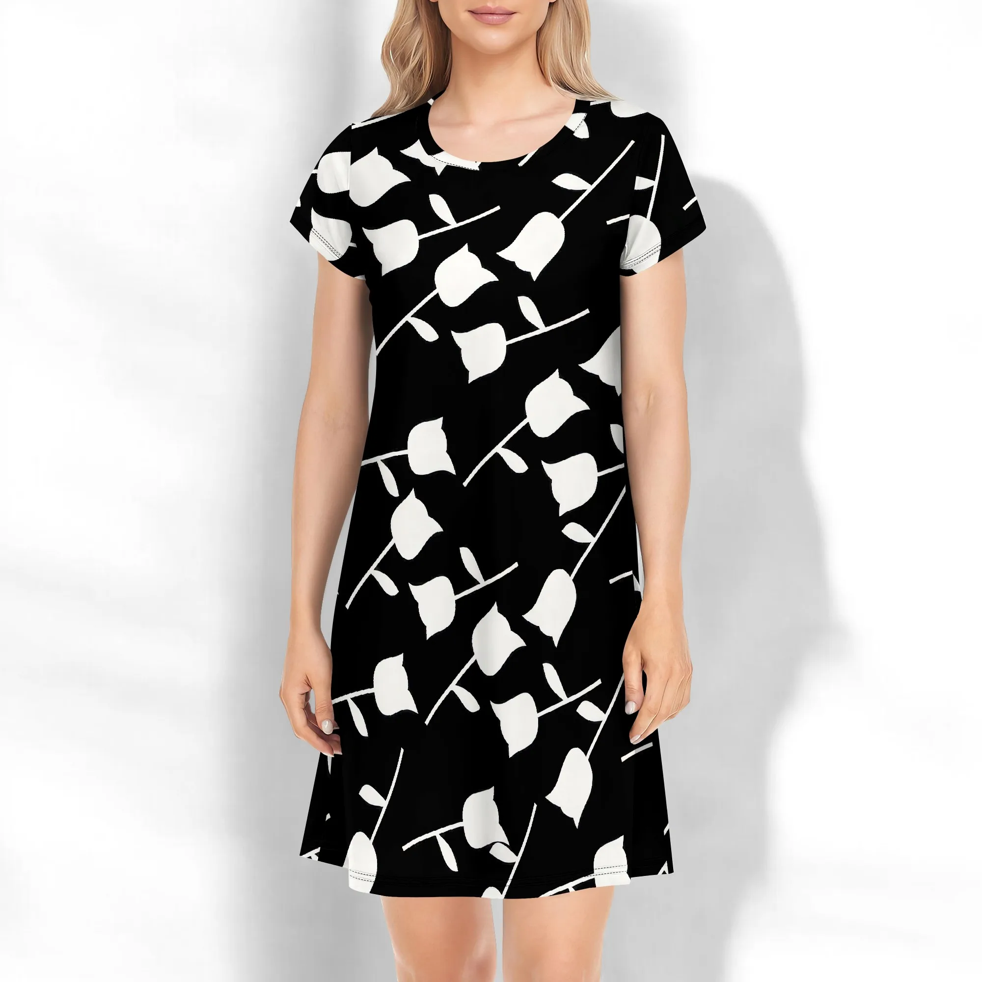 Women’s Casual Summer T Shirt Dress Loose Short Sleeve Tunic Dress for Women