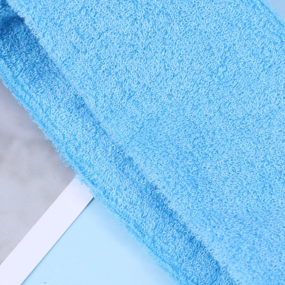 

Повязка для йоги из хлопка, регулируемая, многоразовая, моющаяся, для фитнеса, бега, спа, макияжа, повседневного использования, небесно-голубая