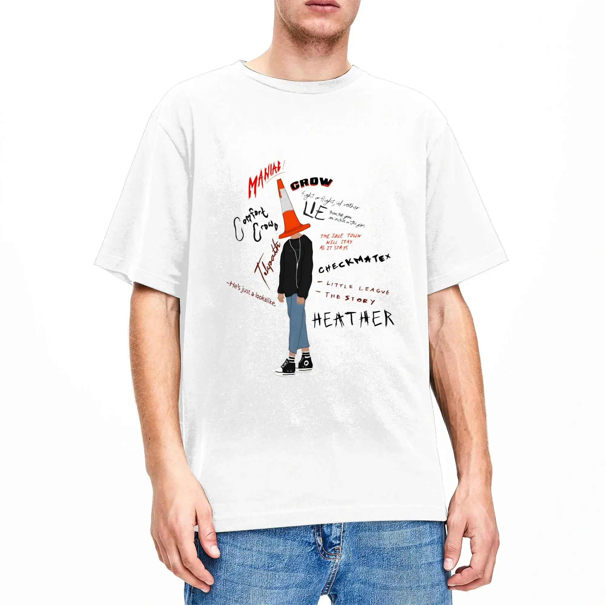 Camisetas Cool Conan Gray Conehead para homens e mulheres, gola redonda, camisetas de algodão puro, camisetas de manga curta, roupas plus size