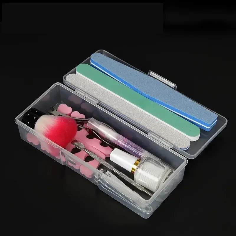 Transparante organizer voor nagelaccessoires, plastic behuizing met grote capaciteit voor nagellak, borstels, tondeuses en vijlen - gemakkelijk schoon te maken