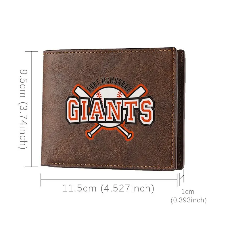 Portafoglio in pelle PU con logo GIANTS Portafoglio bifold leggero e durevole dal design minimalista per uomo e donna per uso quotidiano