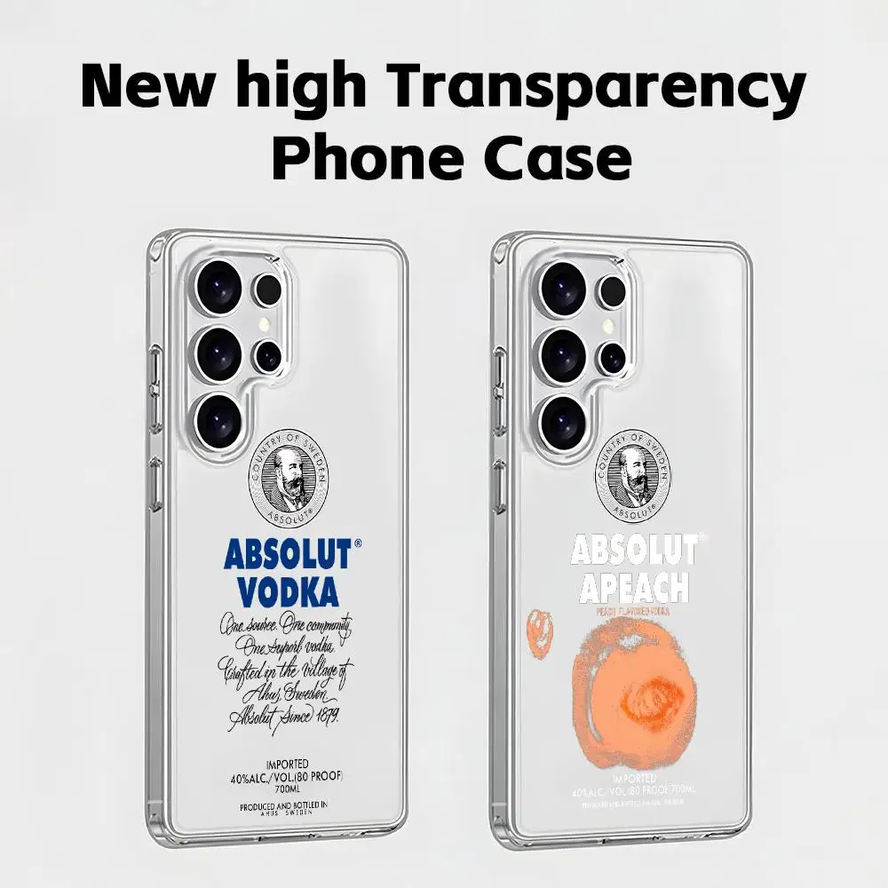 cool ABSOLUT VODKA Phone Case Transparent Phone Case For Samsung S26 S25 S24 S23 S22 S21 Plus Ultra