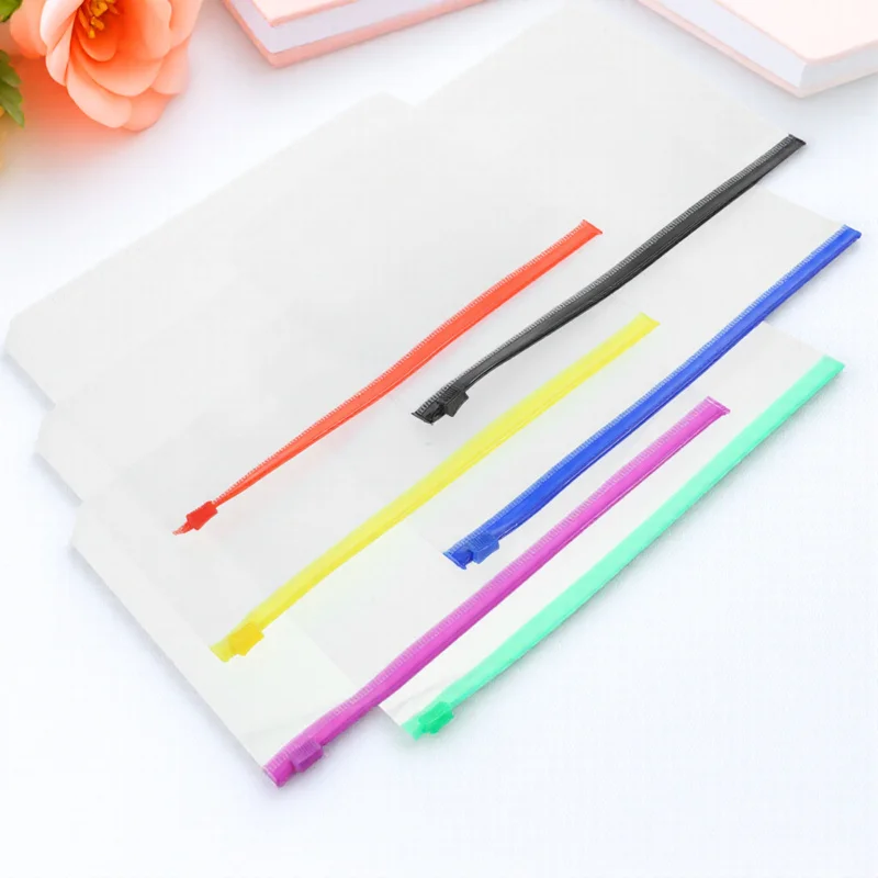 

12 шт., сумка на молнии, вкладыш для хранения с 6 кольцами, сумка для документов, сумка на молнии из ПВХ, многоразовый органайзер