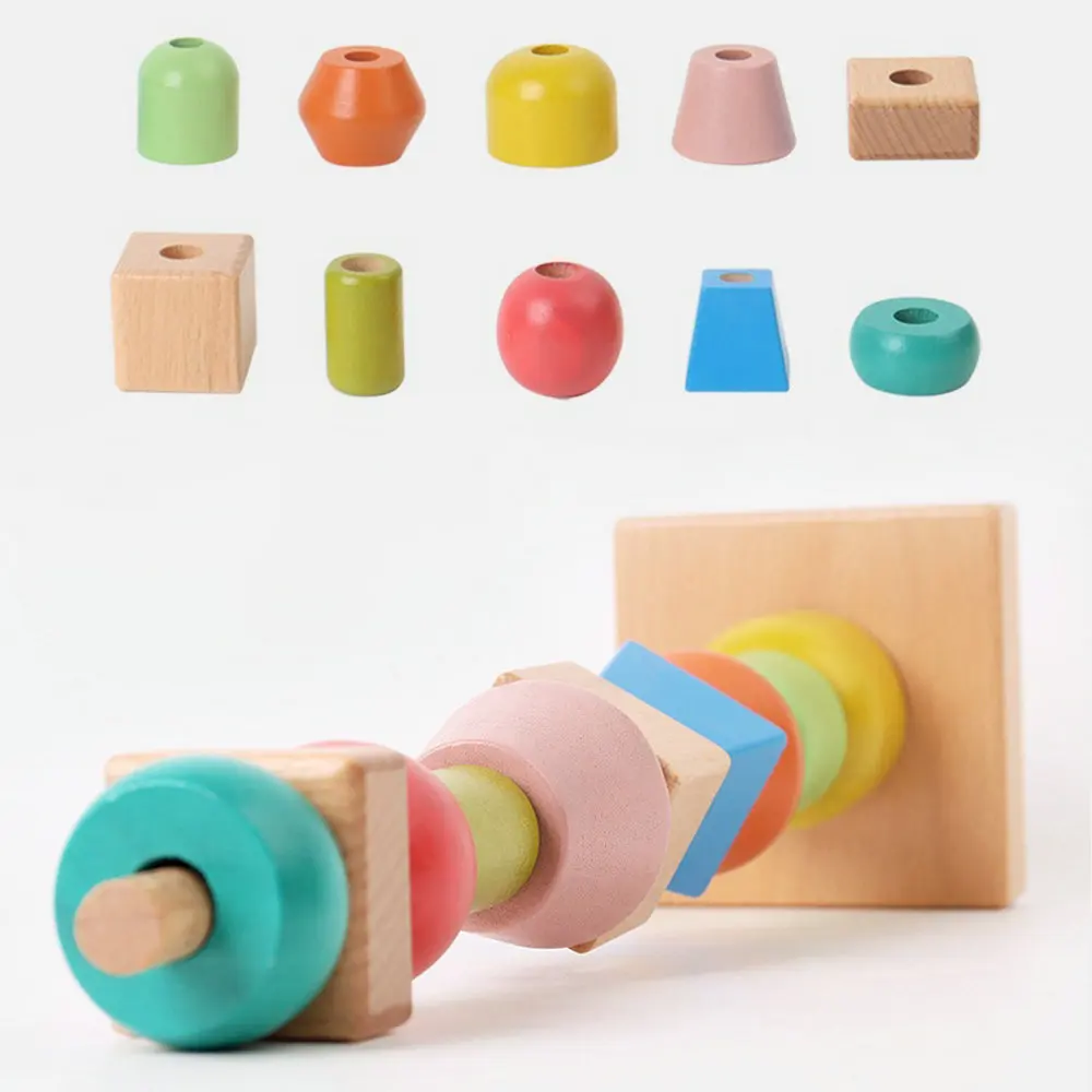 25 cards and 10 large beads of different shapes to exercise children's hands-on and color recognition abilities