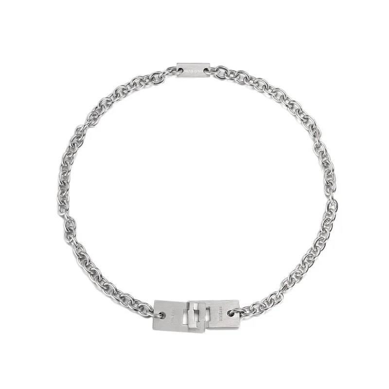 Customized Men Titanium Stainless Steel Chain Necklace Bracelet Women Hip hop jewelry sets For Men Silver Color Never Fading