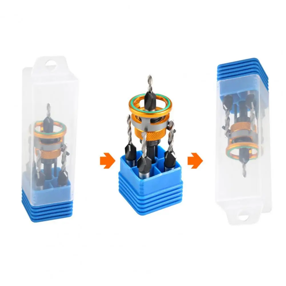 Durable Countersink Drill Bits Countersink Drill Bit Set with Adjustable Depth Stop Hss M2 High Speed Steel Spiral Flute Bits