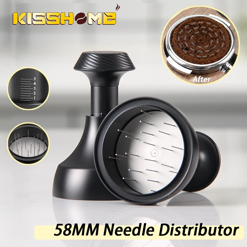 Needle Distributor 58MM Coffee LevelerTool Food-grade Stainless Steel Needles Barista Powder Dispersing Tool Coffee Accessory