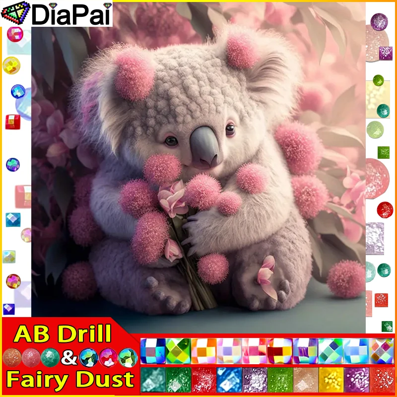 

DIAPAI сказочная пыль AB 5D Diy алмазная живопись вышивка крестиком "Коала животное цветок" домашний декор полная инкрустация стразами Алмазная вышивка