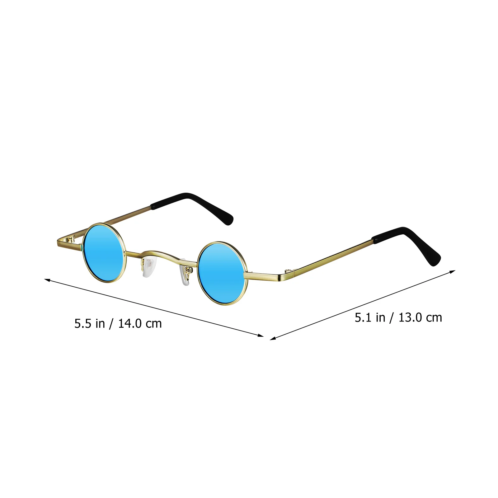 

s Retro Sunglasses Metal Round Blue Lens Mini Hip hop Punk Glasses for Men Women Party Beach Wedding Polarized Vintage Circle