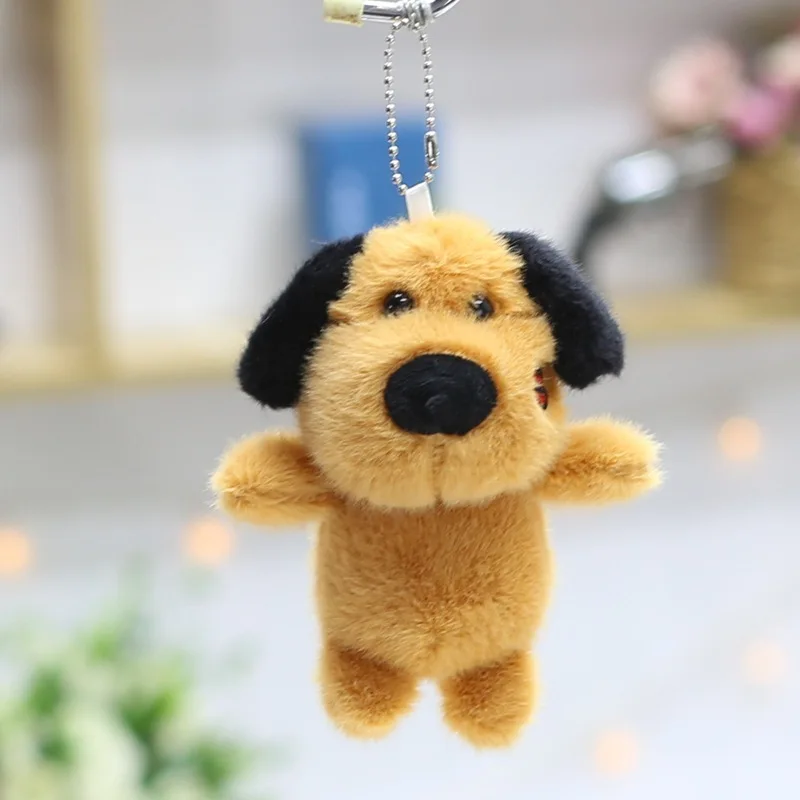 

12 см 60 шт., оптовая продажа, милый и очаровательный маленький щенок, кулон, плюшевая игрушка, сумка, орнамент, брелок, плюшевая кукла