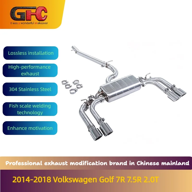 

GFC Catback Exhaust System for 2014-2018 Volkswagen Golf 7R 7.5R 2.0T High-Performance Variable Valve with Mufflers And Tips