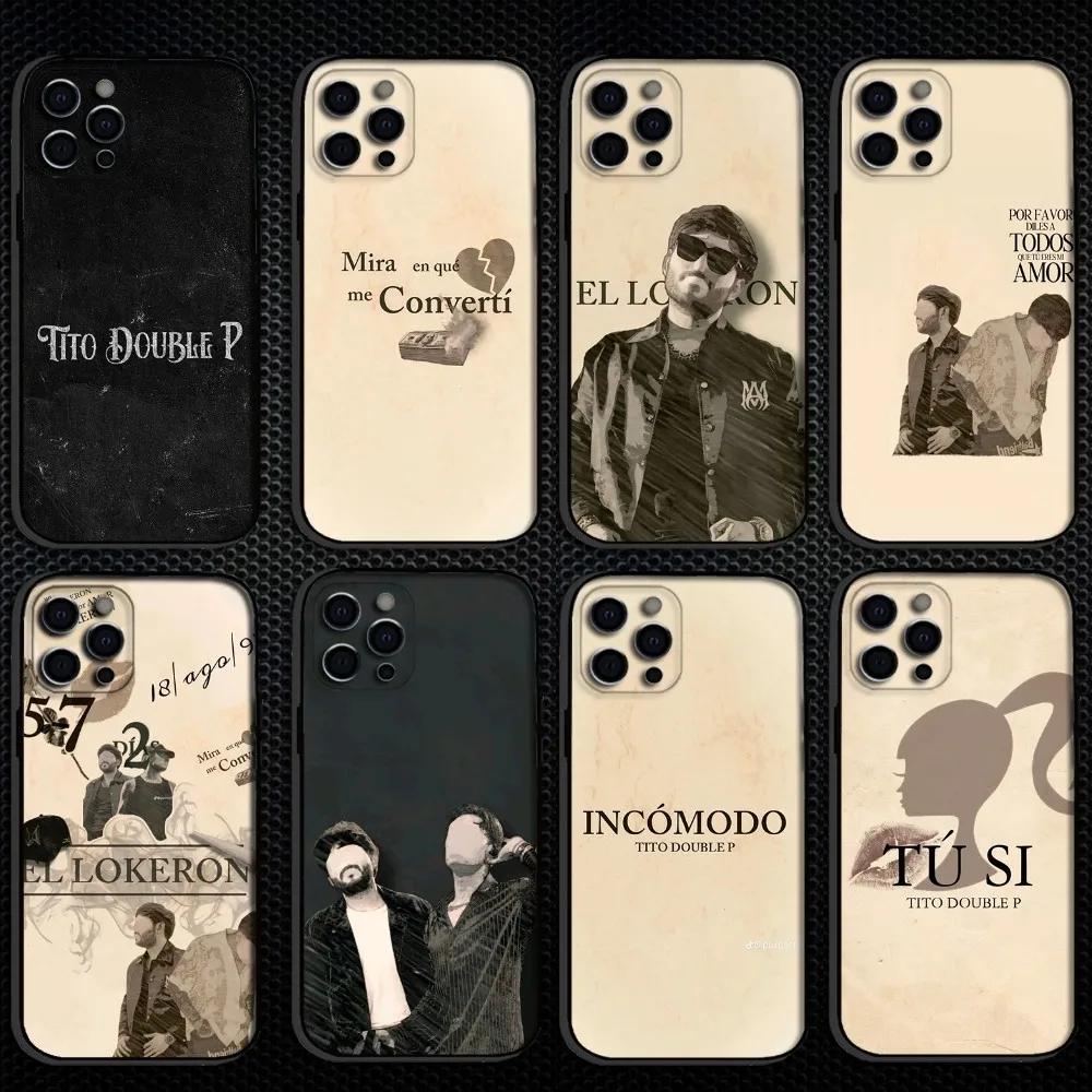 

EL LOKERON Tito Double P Phone Case For iPhone 16,15,14,13,12,11 Plus,Pro Max, Soft Silicone Black Cover