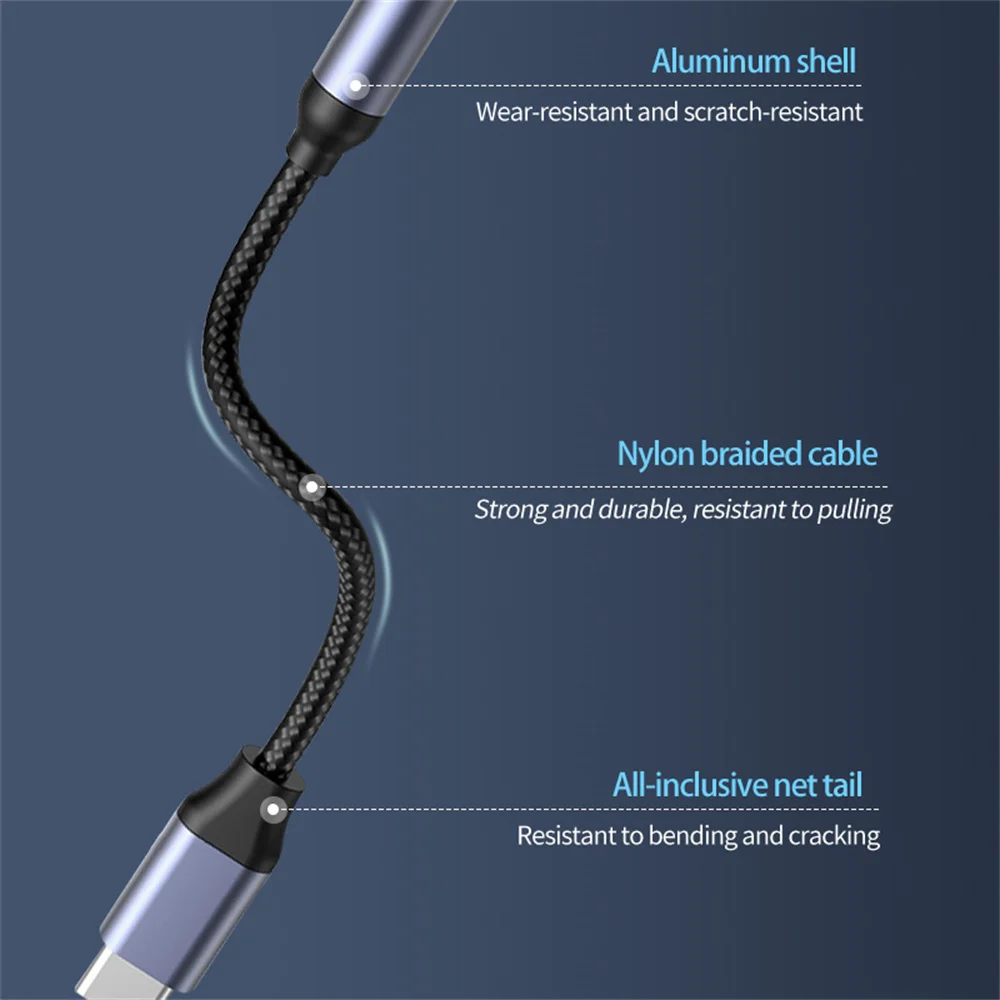 USB C to 3.5mm Female Headphone Jack Adapter Type C Aux Audio Dongle for Samsung Galaxy iPad Pro Pixel Fast Data Sync Charging
