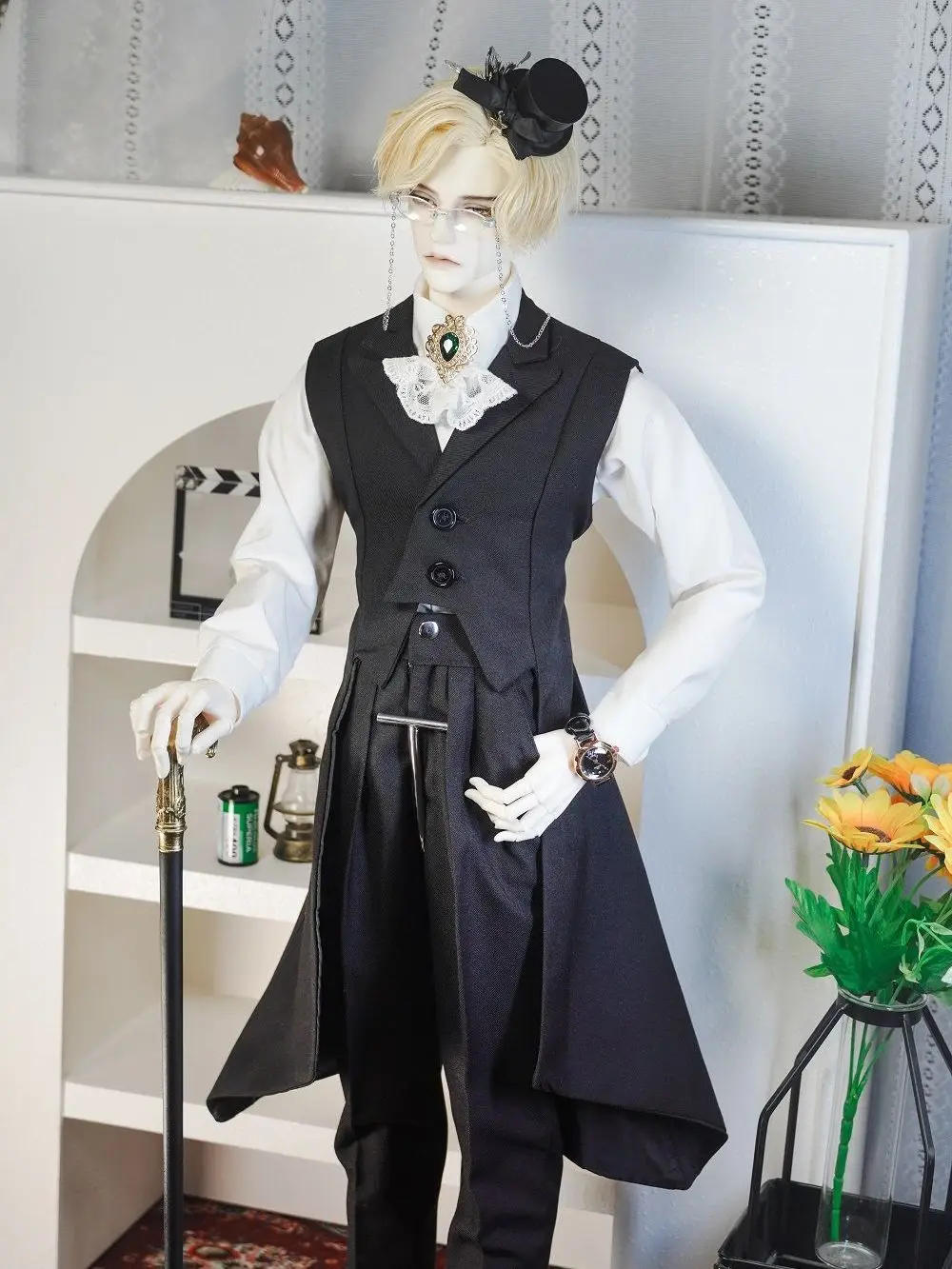 1/3 poppenkleding pak slipjas vest set voor 75cm bjd pop vest + shirt + broek aankleden speelhuis speelgoed popaccessoires, geen pop