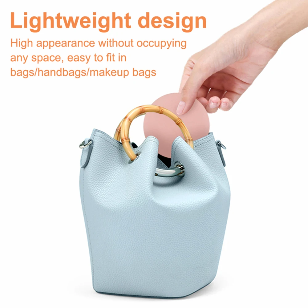 LED Lighted Travel Makeup Mirror 3x Magnification Compact Mirror Portable Handheld Folding Battery Cosmetics Mirror For Handbag