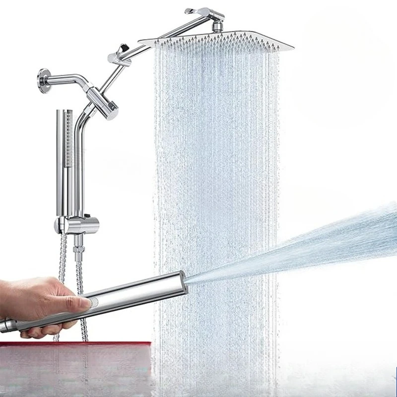 Complete Shower Kit with Support Rod, Shower Head, Hose & Adjustable Bracket for Household Bathroom