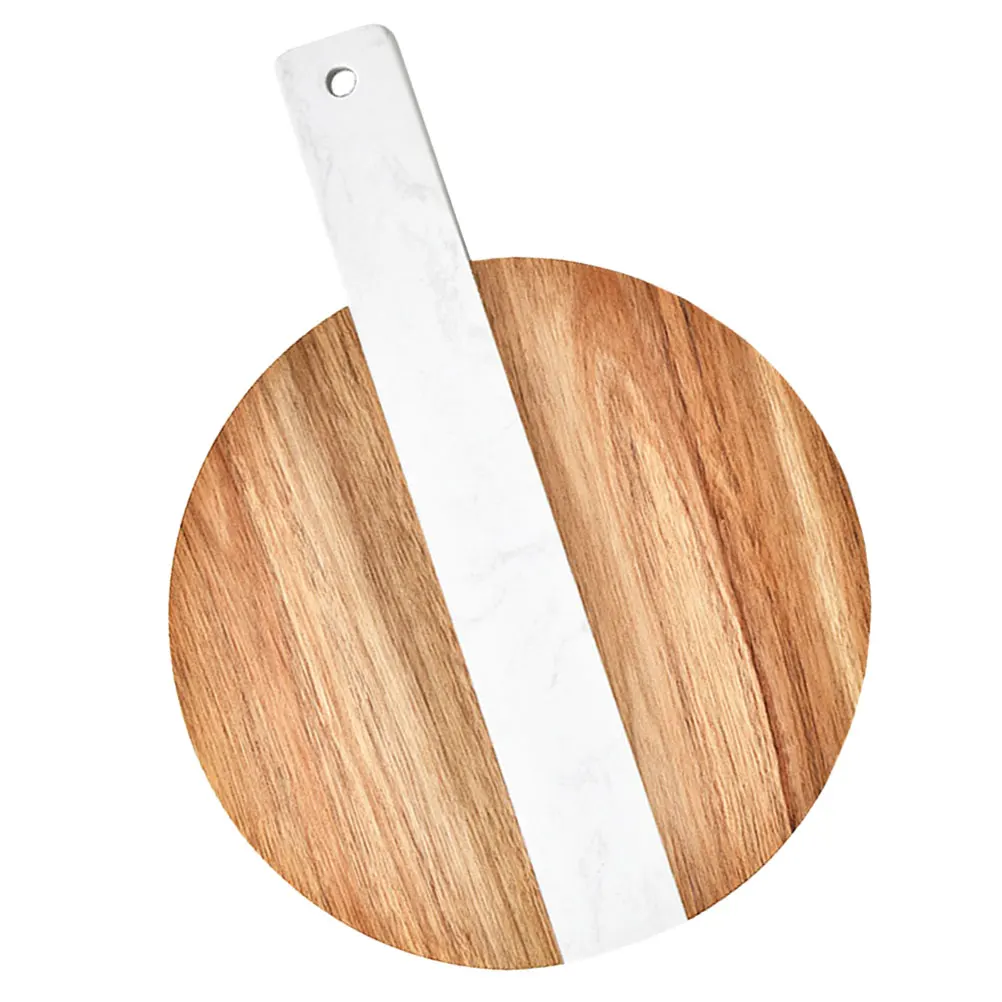

Marble Splicing Cutting Board Wooden Cheese Fruit Food Decorative Serving Boards Pizza Platter Anti Cracking Long Lasting Smooth