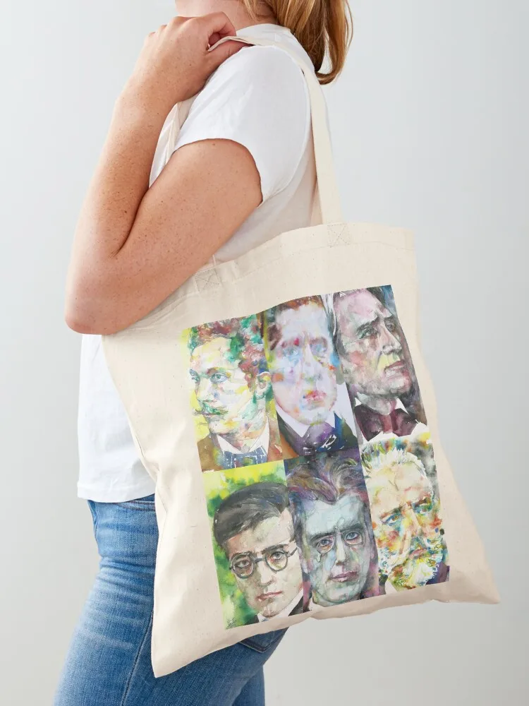 SIX COMPOSERS - STRAUSS, CHOPIN, LISZT, SHOSTAKOVICH,MAHLER, TCHAIKOVSKY Tote Bag tote bags aesthetic tote bags cloth bags