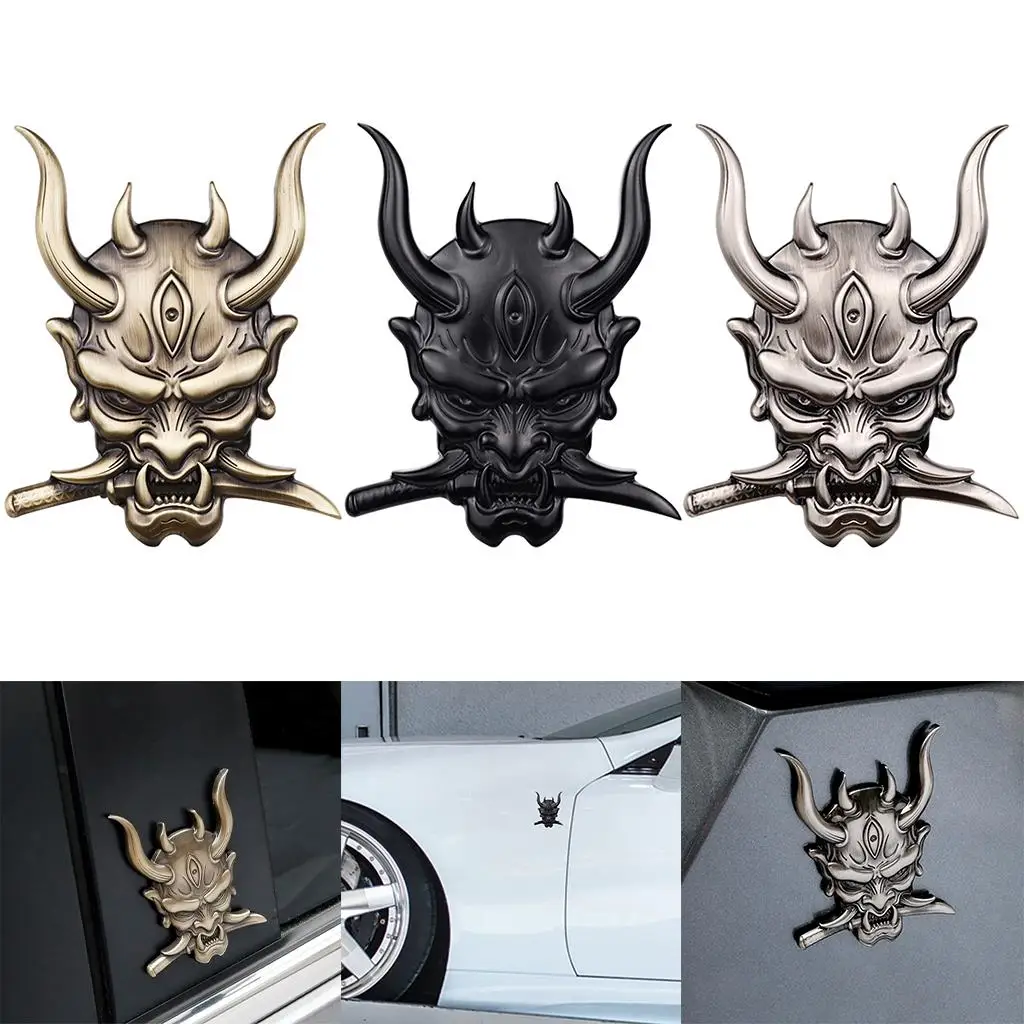 Fangs Samurai Metal motocicleta coche pegatina calcomanía etiqueta personalizada