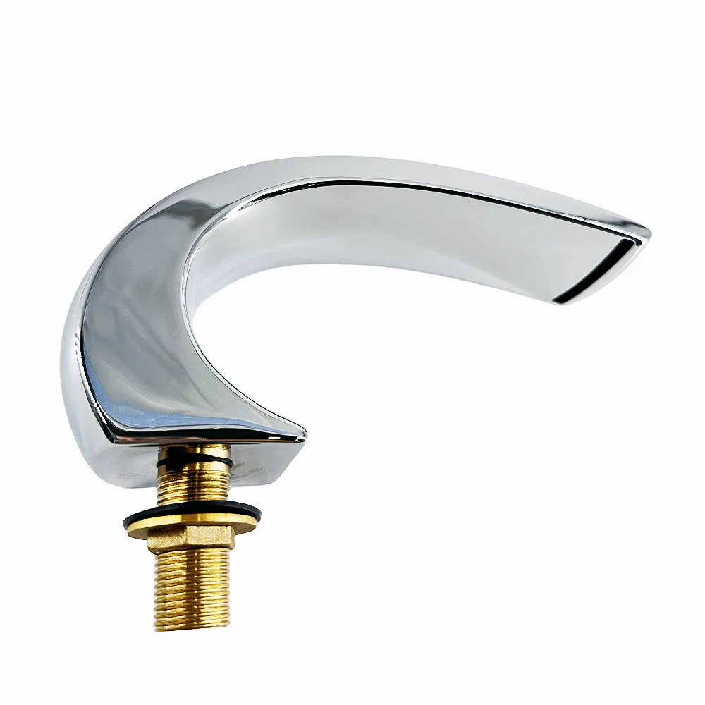 304 Stainless Steel Brass Flat C Waterfall Bathtub Faucet 1/2" Bathroom Shower Basin Water Faucet Hot Tub Water Draw-off Tap
