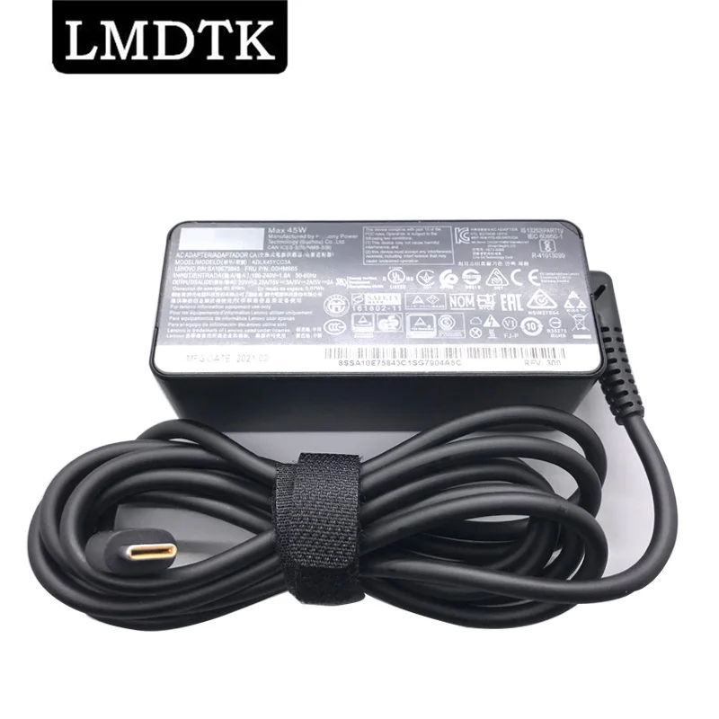 

LMDTK New 20V 2.25A Laptop Adapter USB-C AC Charger For Lenovo ThinkPad Yoga Miix X280 T480s T580 E480 MIIX5 Pro X1 Carbon 2017