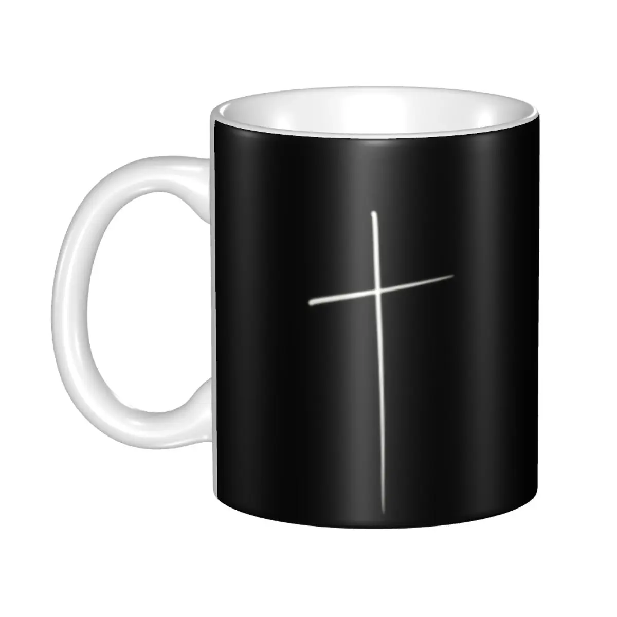 DIY Christian Religious Jesus Ceramic Mug Personalized Catholic Cross Coffee Cups Creative Present Outdoor Work Camping Cup