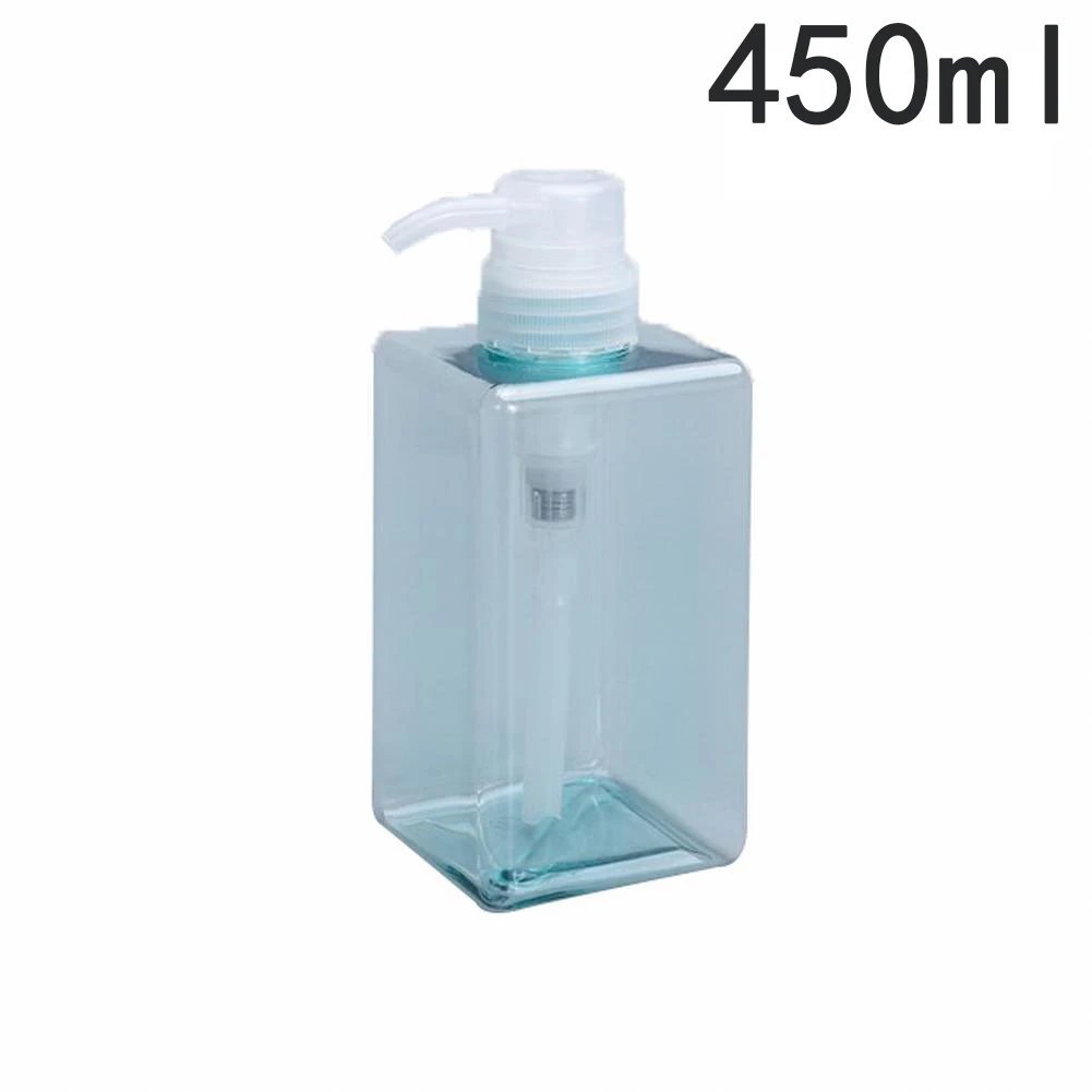 250/450/650ml Empty Press Pump Bottle Thicken Square Refillable Bottle Soap Shampoo Liquid Dispenser Container For Bathroom