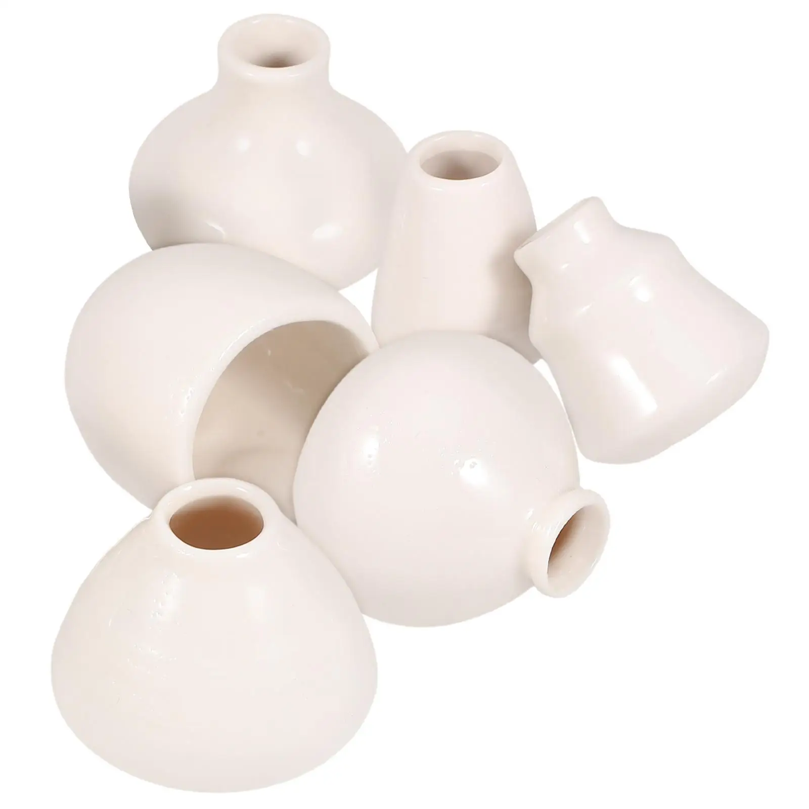 

6 Pcs Ceramic Refrigerator Stickers Home Decoration Simple Flower Pot Household Porcelain Vase Desktop