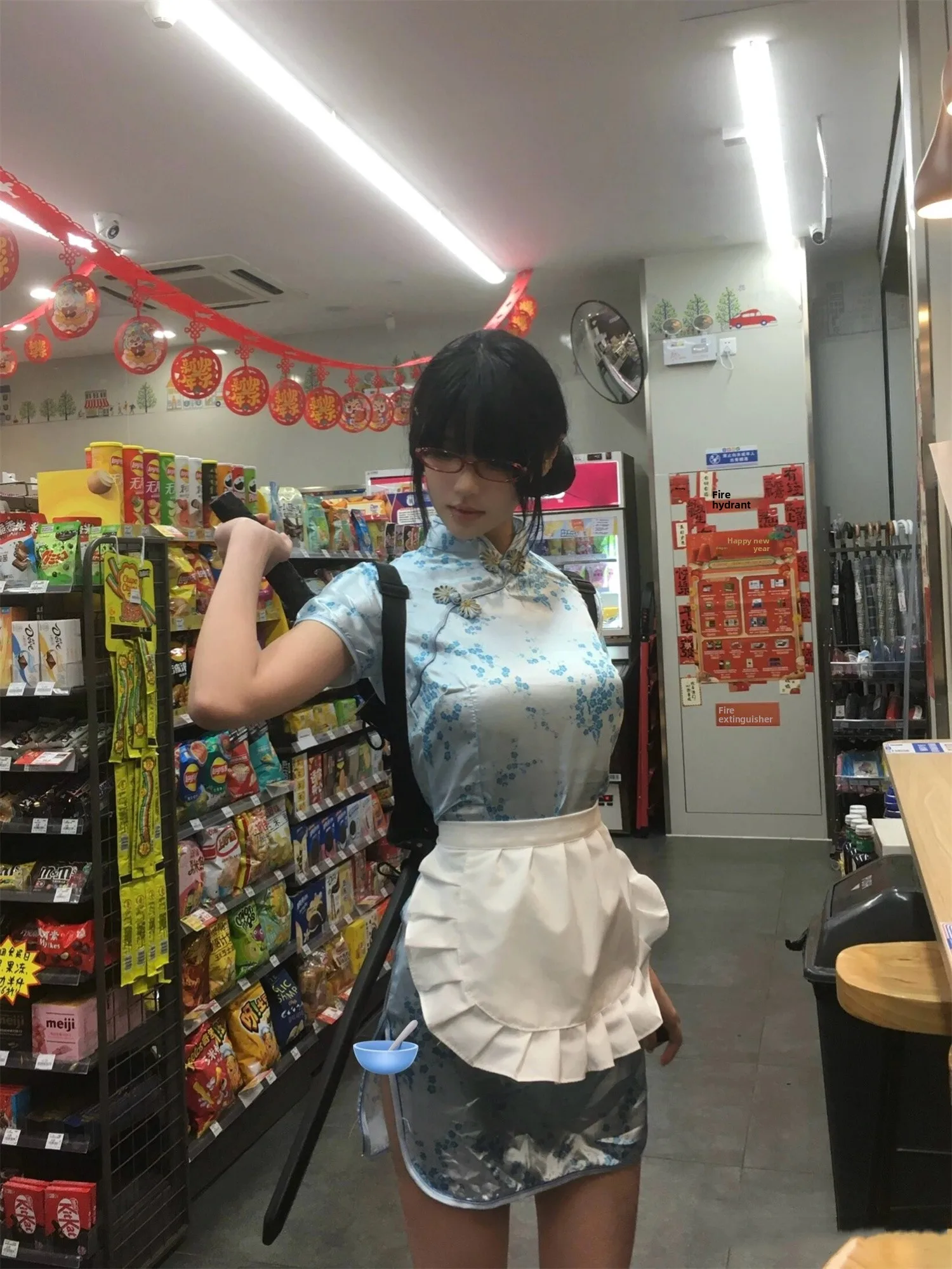 تنورة صينية جديدة من Sle Dr loween Cisas Cosplay orm تنورة خادمة ناعمة للفتيات ملابس يومية #3