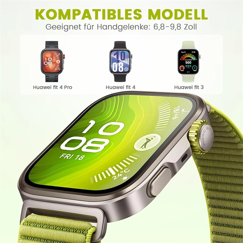 Nylon-Schlaufenarmband für Huawei Watch Fit 3 4 4 Pro, geflochtenes, bequemes, atmungsaktives Band für Huawei Watch Fit 3 4/4 Pro-Zubehör