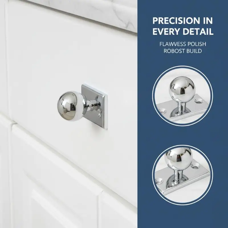 

Solid Metal Round Ball Handle Vintage Style for Drawer Cabinet Pulls Antique Furniture Replacement Home Refurbishment