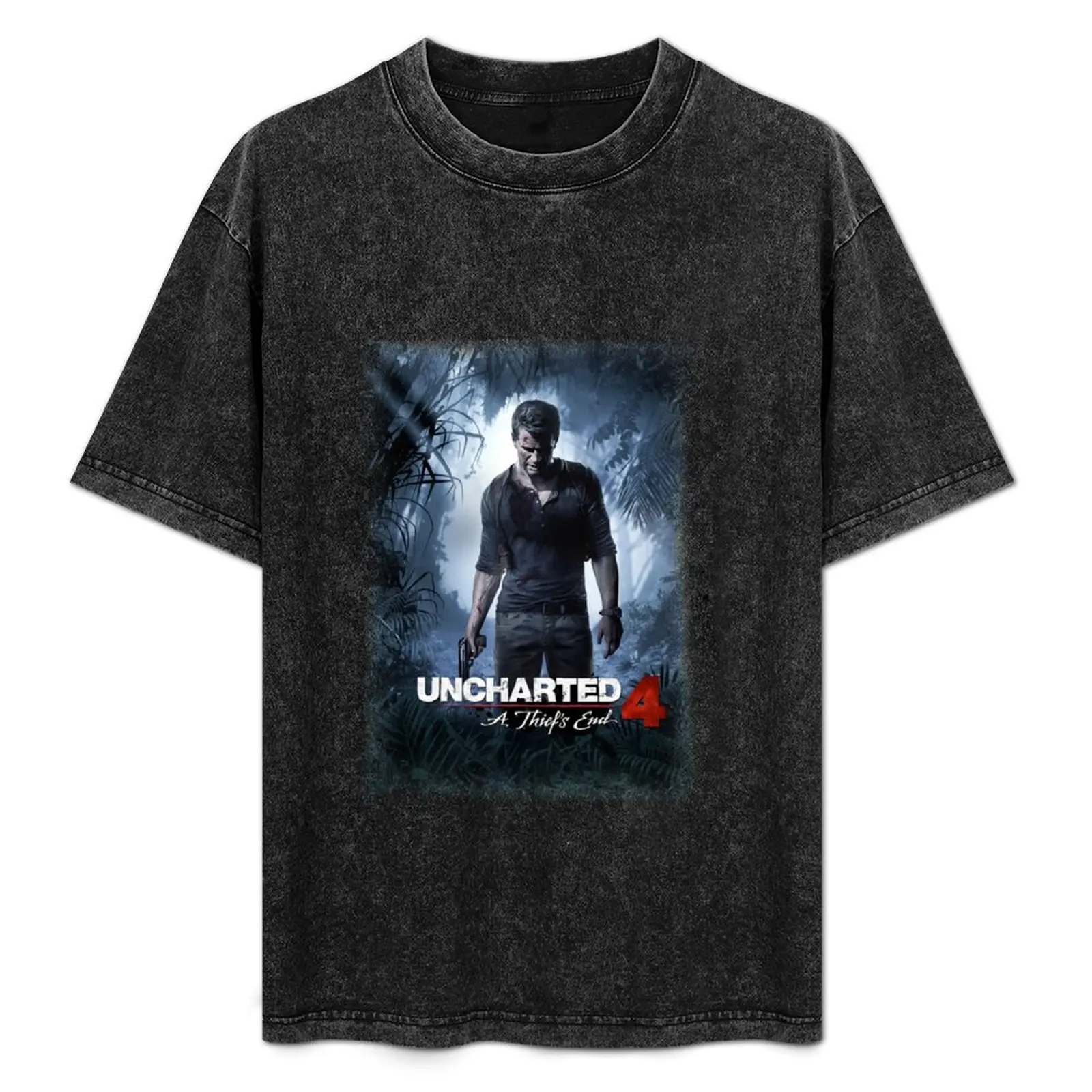 

Uncharted 4 Classic T-Shirt Daily Work Short Sleeve Top
