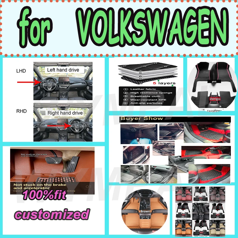 

LUXURY Car Floor Mats for VOLKSWAGEN Polo Polo Golf Golf Golf/Golf 6 Golf GTI Golf R Golf Variant Golf Conver