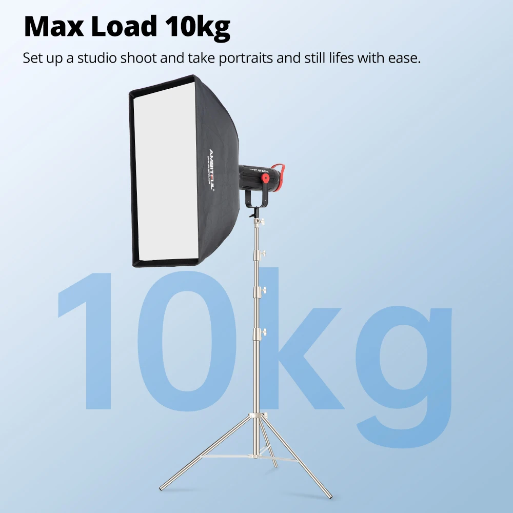 AMBITFUL AS 400 см, быстросъемная регулируемая подставка для освещения из нержавеющей стали, сверхмощный штатив, софтбокс, реквизит для фотосъемки, лампа, штатив