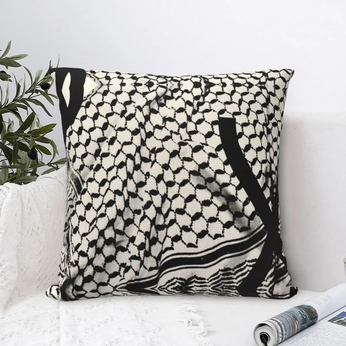 Kufiya Square Pillowcases Polyester Bed Car Palestinian Arabic Cushion Cover Cute Home Decoration Pillow Cover 45*45