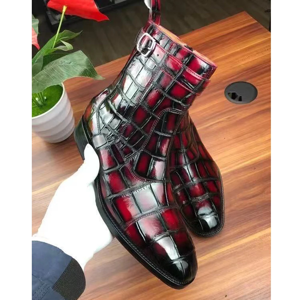 รองเท้าบูทหนังจระเข้ผู้ชายรุ่น - Men Shoes For Wedding บทวิจารณ์และราคา
