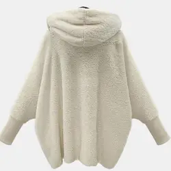 Chaqueta de felpa de doble cara para mujer, Abrigo con capucha, resistente al desgaste, mantiene el calor