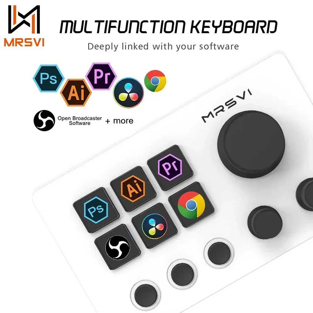 

MRSVI N3 Visual Digital Keyboard Screen Knob Macro Programming Desktop Integrated Controller Live Broadcast Console Keyboard