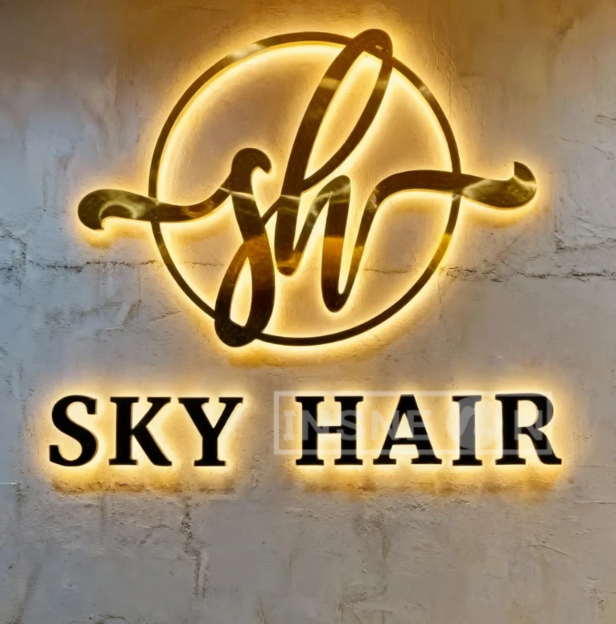 Metalowe szyldy na zamówienie do domu i za granicę, logo 3D w języku hebrajskim, podświetlane szyldy z literami reklamowymi, duże szyldy LED na fasadę sklepu.