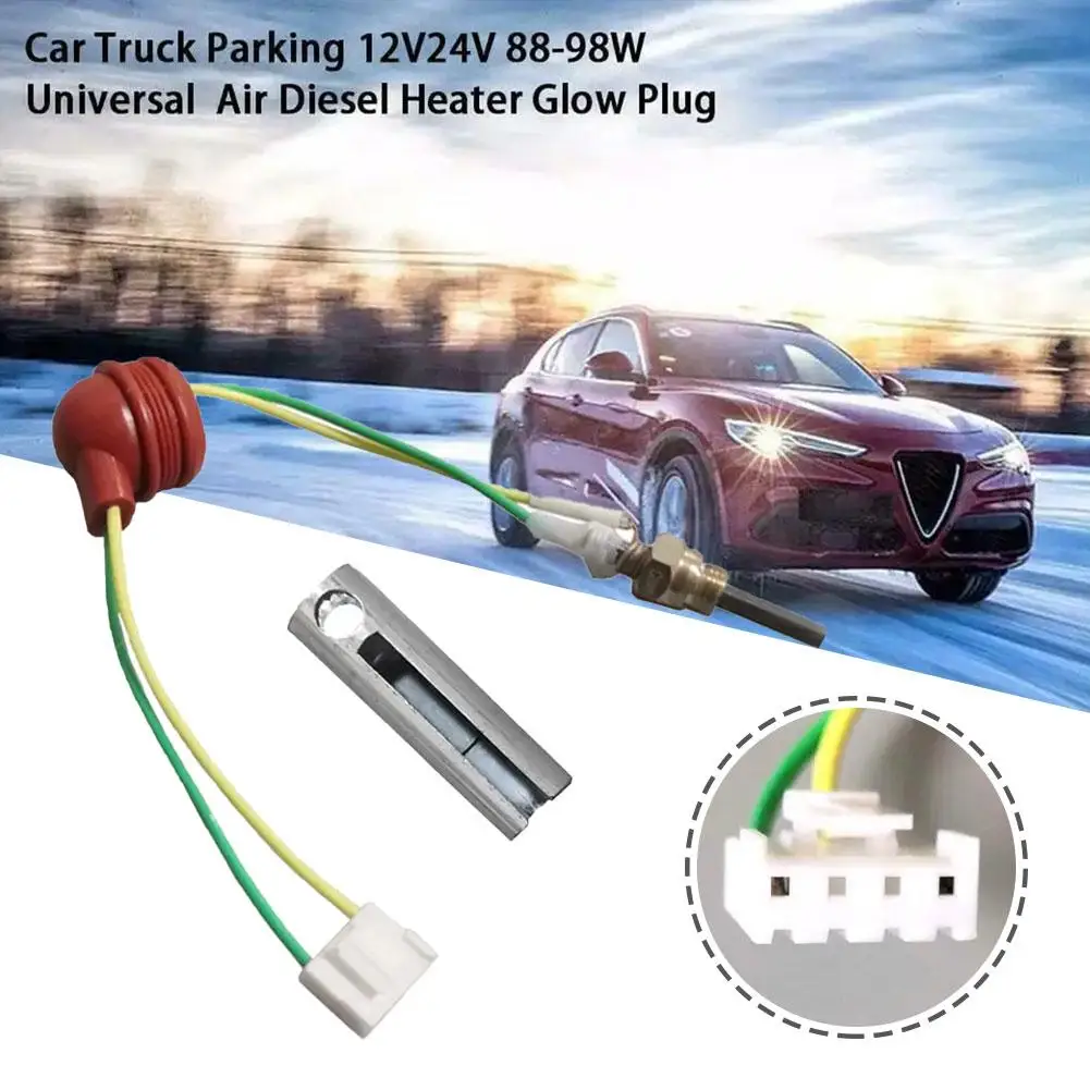 12V Ceramic Glow Plug For Eberspacher Air Parking Heater D2 D4 D4S Red Cap White Plastic Metal Accessories G1U7