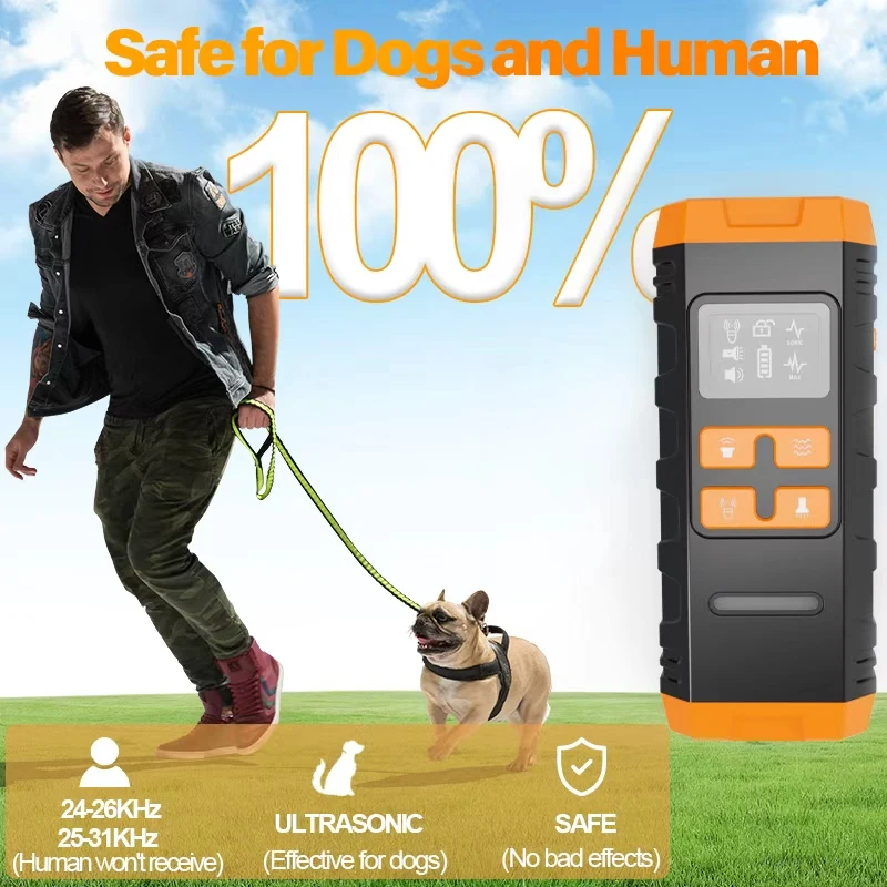 Ultrasonic Dog Trainer Anti Barking Device with COB Lighting Lamp LED Flashing Light Drives Away Cat Dog Stop Dogs Fights