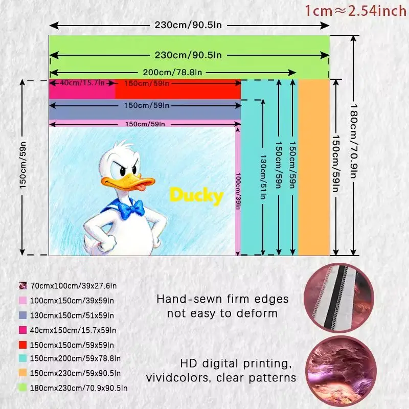 1 szt. Donald Duck Niezadowolony Wyraz Twarzy Niebieska Gobelinowa Tapeta Nowoczesna Poliestrowa Dekoracja Ścienna Salon Sypialnia Akademik Śmieszny Prezent dla Fanów Disneya.