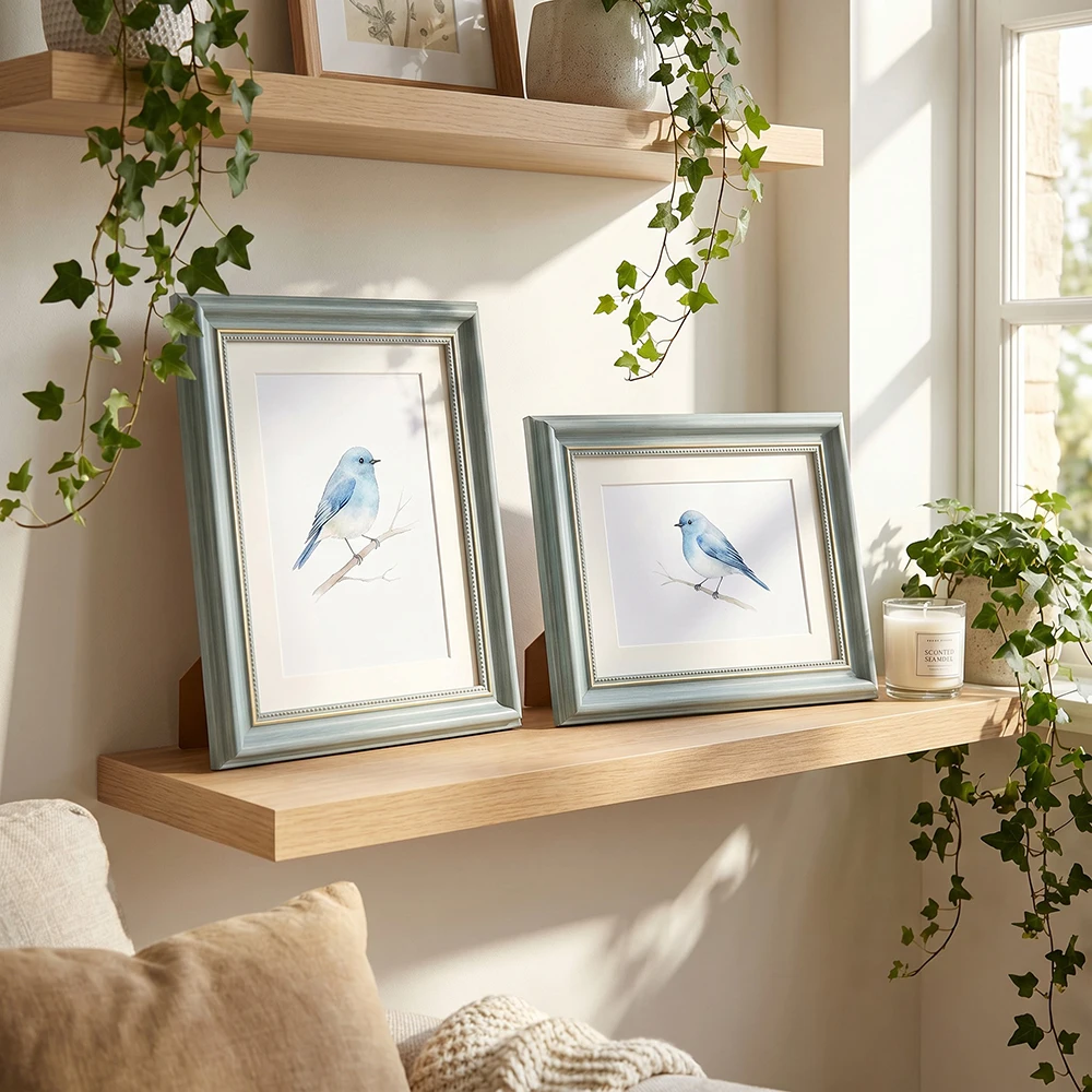 4x6 6x8 8×10 Inch Cottagecore Ornate Picture Frames with Mat Fresh and Delicate Style Photo Frame for Wall Desk Display Decor
